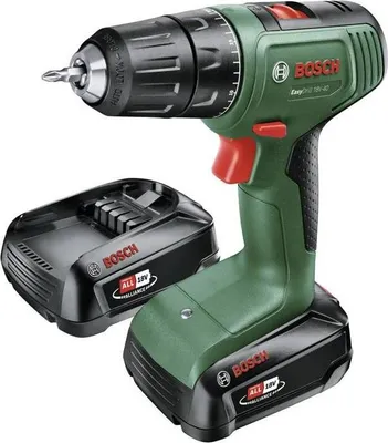 Zdjęcie produktu dla Wiertarko-wkrętarka akumulatorowa Bosch EasyDrill 18V-40, 2 biegi, 20 ustawień momentu obrotowego, 2 x 2,0Ah, AL18V-20, w walizce