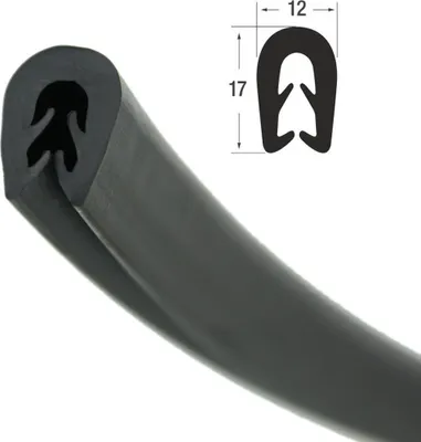 Produktbild von KS-TPE3-5S Kantenschutzprofil schwarz TPE Klemmbereich 3-5 mm Maße 17x12 mm