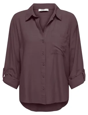 Produktbild von JDYCAYA LINEN LOOSE L/S SHIRT WVN N Huckleberry L