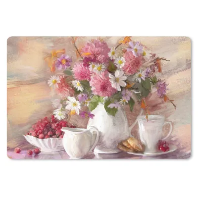 Produktbild von MuchoWow® Mauspad Mousepad Gemälde - Blumen - Vase - Ölfarbe 27x18 cm - Mousepads - Maus Mat - Pad - Mausunterlage - Büroartikel - Desk Matten