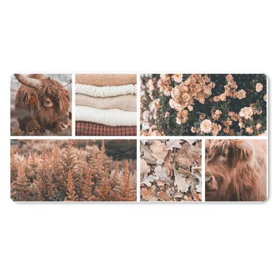 Produktbild von MuchoWow® Mauspad Mousepad Schottischer Highlander - Collage - Herbst 60x30 cm - Mousepads - Maus Mat - Pad - Mausunterlage - Nachhaltig
