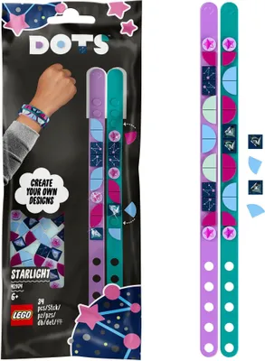Produktbild von LEGO 41934 DOTS Sternen Freundschaftsarmbänder, 2 x Kinderarmband, Kinderschmuck, Basteln für Kinder
