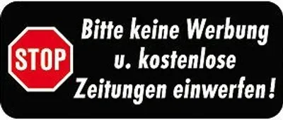 Produktbild von PVC Aufkleber für Briefkasten - KEINE WERBUNG - 302078 - Gr. ca 48 x 20 mm