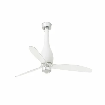 Obrázok produktu pre Stropný ventilátor ETERFAN biely matný/transparentný s jednosmerným motorom so svetlom