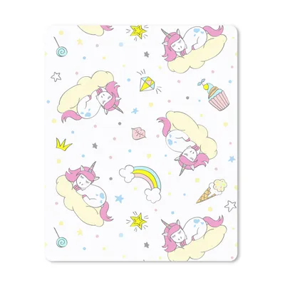 Produktbild von MuchoWow® Mauspad Mousepad Einhorn - Muster - Regenbogen 19x23 cm - Mousepads - Maus Mat - Pad - Mausunterlage - Mauspads - Spielen