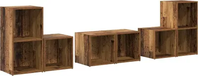 Produktbild von vidaXL TV-Schrankset Wandmontiert 6 pcs Altholz Holzwerkstoff