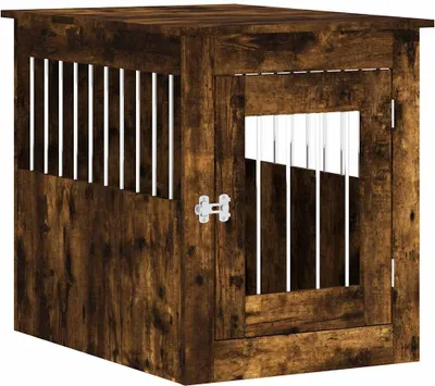 Obrázek produktu pro vidaXL Klec pro psy ve stylu nábytku z kouřového dubu 55x75x65 cm materiál na bázi dřeva