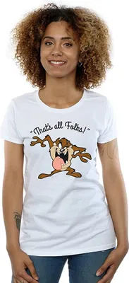 Produktbild von Looney Tunes - "That´s All Folks" T-Shirt für Damen BI1223 (XXL) (Weiß)
