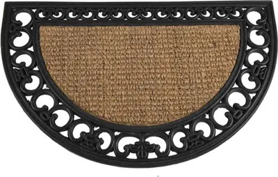 Image de SIENA GARDEN Tapis caoutchouc Gazelle semi-circulaire, caoutchouc/coco noir/naturel, avec fibre de coco
