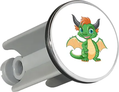 Produktbild von Huuraa Waschbeckenstöpsel Drache Fabelwesen 4cm höhenverstellbar Abflussstopfen Geschenkidee