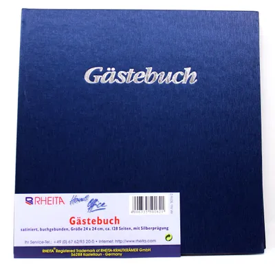 Produktbild von Gästebuch mit 128 Seiten buchgebunden mit Lesezeichen Silberprägung