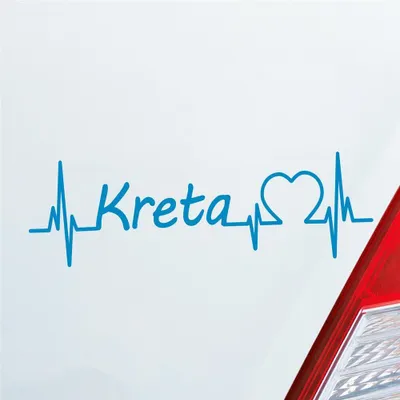 Produktbild von Auto Aufkleber Kreta Puls Herzschlag mit Insel Motiv 19x6 cm Hellblau Sticker Heckscheibenaufkleber
