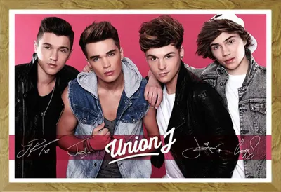 Image de Union J - Poster - Rose + cadre amovible, Shinsuke® Maxi MDF chêne, vitre acrylique
