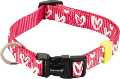 Produktbild von Beeztees Herz - Hundehalsband - Nylon - Pink - 26-40 cm x 15 mm