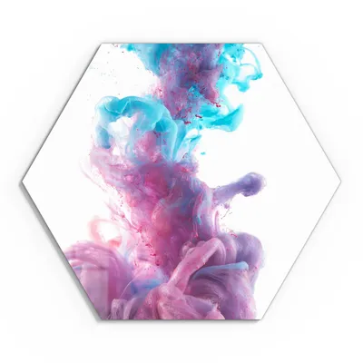 Produktbild von DEQORI Glasbild Echtglas 40x35 cm 'Magische Farbwellen' Wandbild Bild modern Deko