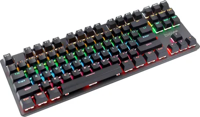 Produktbild von biojee Mechanische Gaming-Tastatur 87 Tasten Regenbogen Hintergrundbeleuchtung Tastatur, Windows PC Laptop -  Blauer Mechanischer Schalter