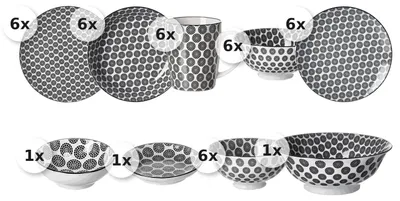 Produktbild von Kaffee- und Tafelservice 39 tlg. Takeo Circles