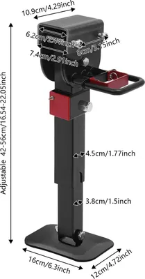 Immagine prodotto di Cric idraulico per camper/roulotte/rimorchi - Set di 2 - 1-2 t (1000-2000 kg) - Altezza regolabile 42-56 cm - Supporto girevole a 90° - Nero