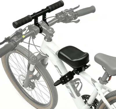 Productafbeelding van Kinderfietszitje - Fietszadel voor - Gezinsuitjes - Verstelbaar en inklapbaar - 1-8 jaar - Zwart
