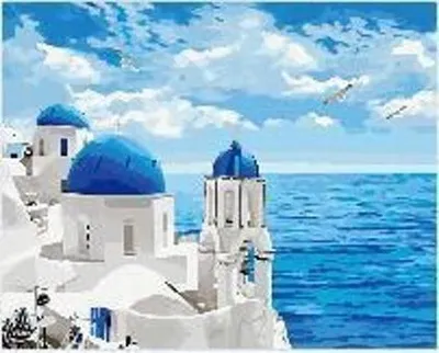 Produktbild von Diamantmosaik, Blick auf das griechische Meer, 30x40 cm, kreative Diamanten