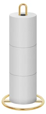 Produktbild von Gold Toilettenpapierhalter Stehend, Klopapierhalter Stehend für die Aufbewahrung von 3-Rollen Toilettenpapier (Gold)