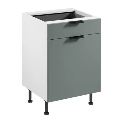 Produktbild von Küchenunterschrank 60 cm mit Schublade küchenmöbel, Sorento D60S1 AX Weiß/Grün