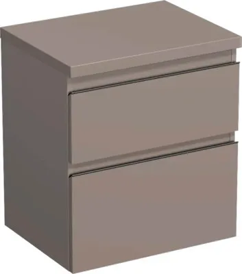 Produktbild von Jungborn Waschtischunterschrank TRENTA BxHxT 56,7 x 64,6 x 44,5 cm Frontfarbe hellbraun glanz TRE DESK 60 2Z B A2496