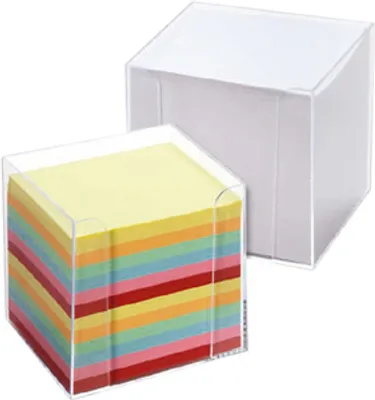 Produktbild von Folia Notizhalter - Unterstützung 90 mm x 90 mm Medien - 95 mm x 95 mm x 95 mm x - Plastik - 1 - Glasklar