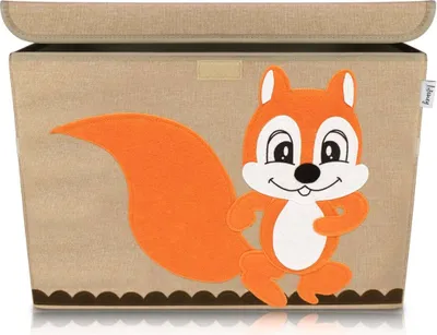 Produktbild von Lifeney Aufbewahrungsbox Kinder groß 51 x 36 x 36 I Spielzeugkiste I Kiste mit Deckel für Kinderzimmer I Aufbewahrungsboxen mit Deckel I Spielzeugaufbewahrung (Eichhörnchen)