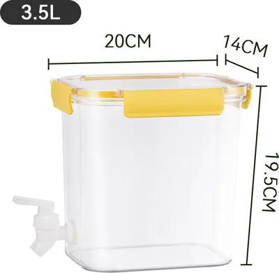Zdjęcie produktu dla Czajnik na zimną wodę o dużej pojemności z uszczelnionym kranikiem do przechowywania napojów w kuchni Żółty? 3,5L