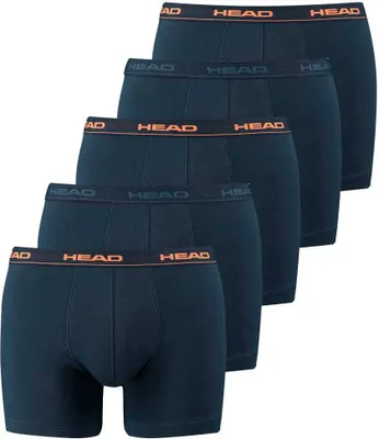 Produktbild von HEAD Herren Boxershort, 5er Pack - Baumwoll Stretch, Athletic Fit, einfarbig Blau S