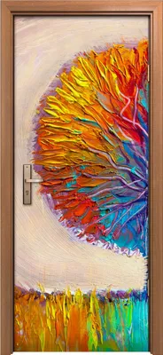 Produktbild von Türposter 80x200 cm Türaufkleber Türtapete Türfolie Klebefolie Baum künstlerischer