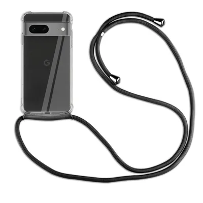 Produktbild von Handykette Für Google Pixel 8A Serie Handyhülle mit Band Hülle Kordel Bumper Schwarz