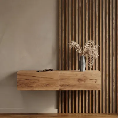 Produktbild von Planetmöbel Flur Möbel Garderobe Hängeschrank 1x 140 cm gold eiche, Wandgarderobe hängend oder stehend
