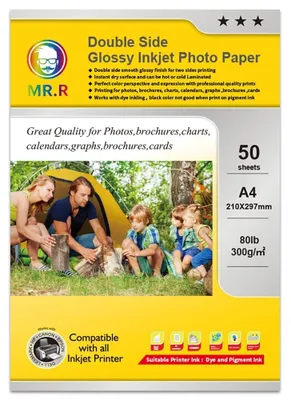 Productafbeelding van Set van 50 A4 Hoogglans Fotopapier 300gsm