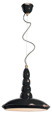 Produktbild von Ferroluce Vague-Vintage Hängeleuchte Ø 40cm Schwarz Rund