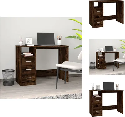 Zdjęcie produktu dla vidaXL Biurko z szufladami dąb wędzony 102x50x76 cm - Biurka