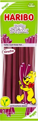 Produktbild von Haribo Balla Stixx Kirsche Fruchtgummistangen mit Konfektfüllung 200g