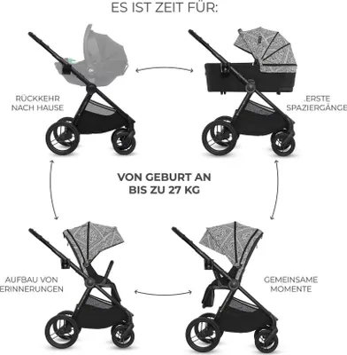 Produktbild von Kinderkraft Kinderwagen 2in1 Nea / Kombikinderwagen, Kinderkraft:Lunar Black