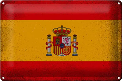 Produktbild von Blechschild Flagge Spanien 30x20cm Flag of Spain Vintage
