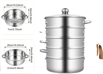 Produktbild von Dampfer, 5-stufig, Edelstahlkonstruktion, Silber
