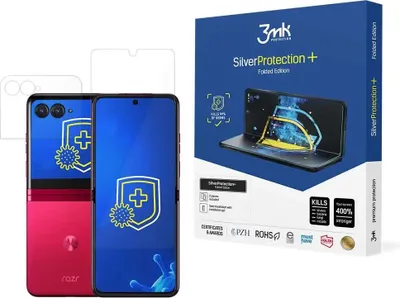 Produktbild von 3mk Display Antimikrobielle Schutzfolie SilverProtection+ Folded Edition für Motorola Razr 40 Ultra / Razr+ 2023 0,21mm Self-Heal