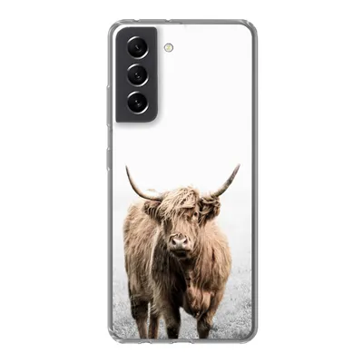 Produktbild von MuchoWow® Handyhülle Schutzhülle Hülle für Samsung Galaxy S21 FE Schottischer Highlander - Vlies - Kuh Silikon Softcase Handy Hülle - Mobiltelefonhülle