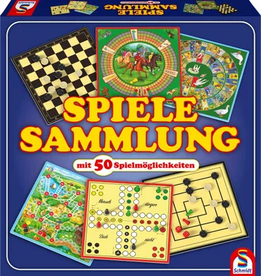 A collage of various board games, presented as a collection.