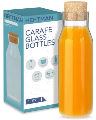 Produktbild von Glasflasche – Karaffe für Wein und Wasser – 1 Liter – Glas – Korkenverschluss