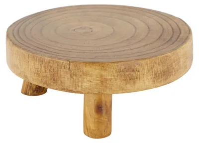 Image de Plateau en bois sur pied, diamètre 19,5 cm, hauteur 8 cm