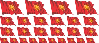 Produktbild von Mini Aufkleber Set - Pack wehend - 4x 51x31mm+ 12x 33x20mm + 10x 20x12mm- selbstklebender Sticker - Mazedonien - Flagge / Banner / Standarte fürs Auto, Büro, zu Hause und die Schule - Set of 26