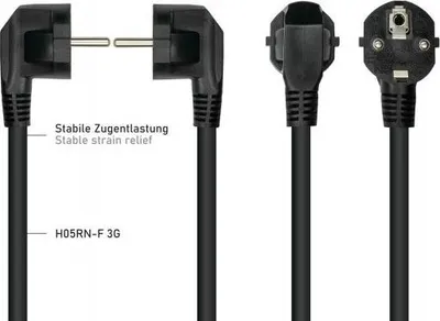 Obrázok produktu pre Kabelmeister SK0150-S010, 1 m, Zástrčka typu E + F, IEC C15, H05RN-F3G, 250 V, 10 A