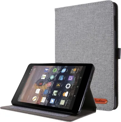 Zdjęcie produktu dla Etui na tablet König Design kompatybilne z Amazon Fire HD 10 (2021) Fabric Smart Cover Case Grey