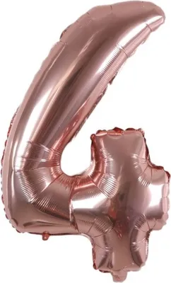 Produktbild von Zahl Luftballon XL 75CM Nummer Folienballon Rose 4